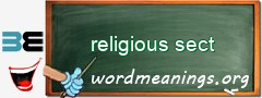 WordMeaning blackboard for religious sect